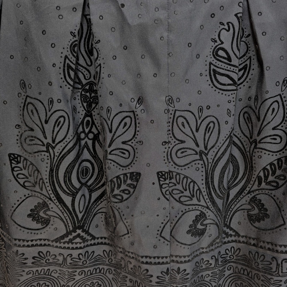 Y2K Floral Embroidered Skirt Black Pleated Gypsy Fairy Wimsigoth‎ Witchy Sz 12 - Picture 3 of 9